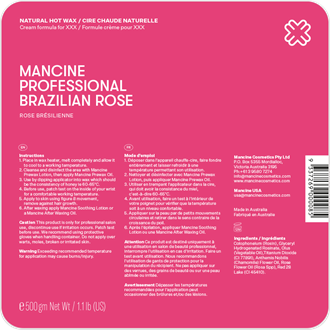Mancine Hot Wax Brazilian Rose - 500g
